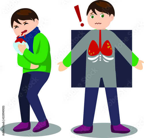 A man with tuberculosis desease illustration