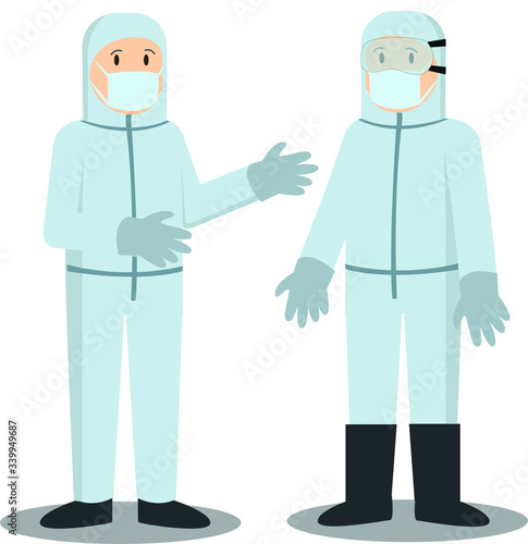 Medical staffs using ADP illustration