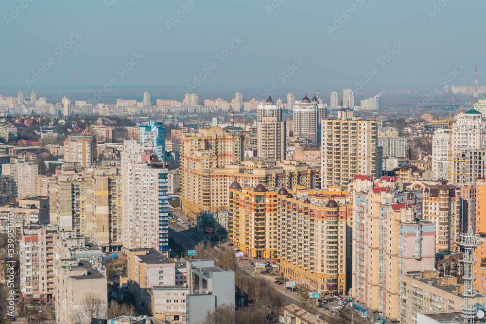 Panorama of the cityscape from a height