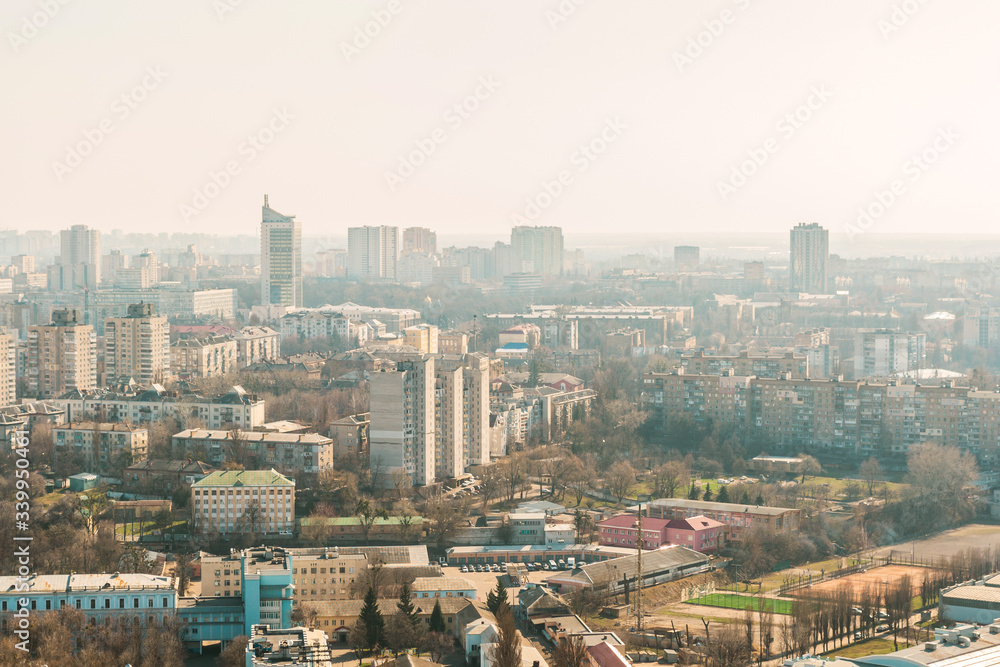 Panorama of the cityscape from a height