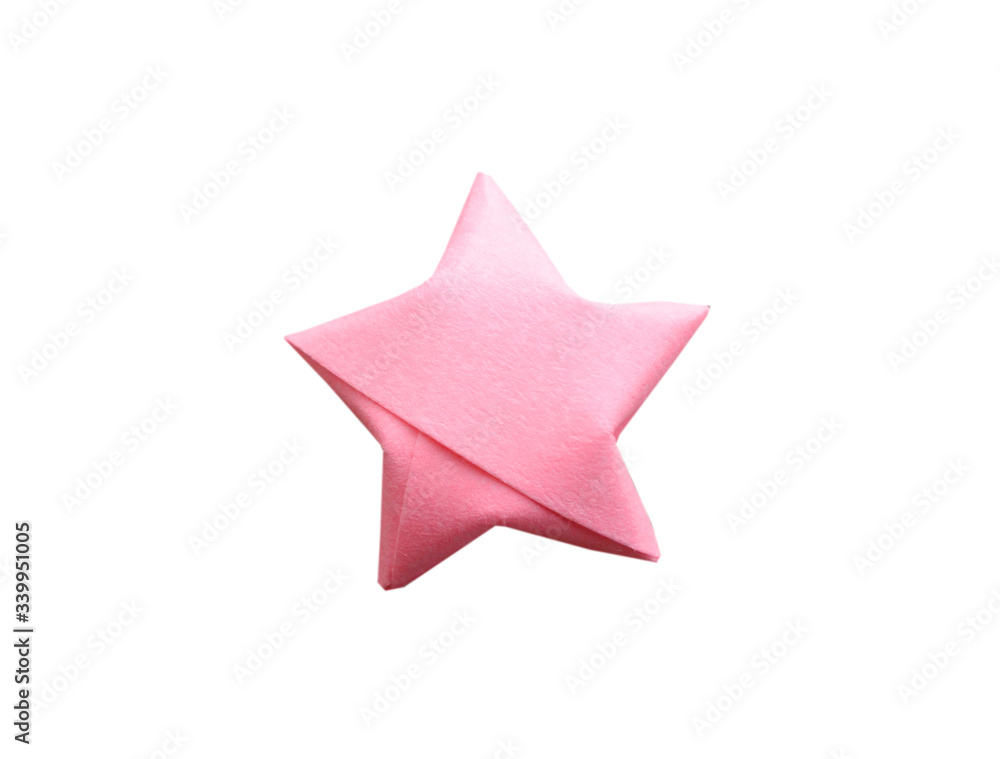 pink paper star isolated white pink paper star isolated white