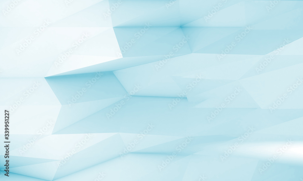 Obraz premium Abstract blue chaotic polygonal pattern. Minimal 3d