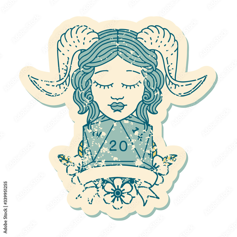 tiefling with natural twenty dice roll illustration tiefling with natural twenty dice roll illustration