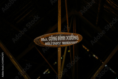 Cu Chi tunnel, historic famous place in Vietnam war, army dig underground dug out to living, now it's heritage destination for Viet Nam travel in Ho Chi Minh city