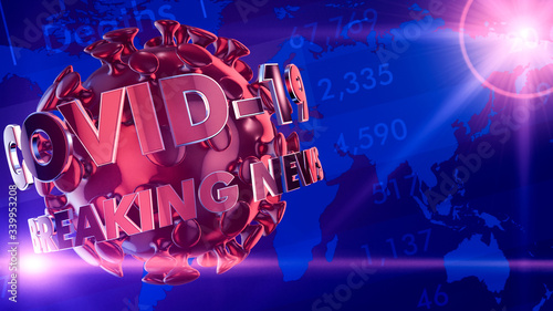 Fotografie coronavirus emergency, breaking news intro (3d render)