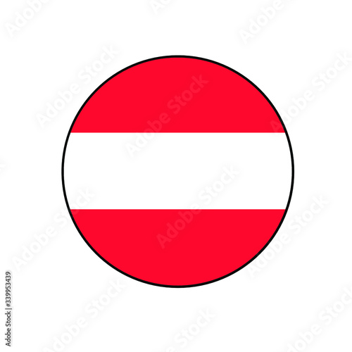 Free Download Austria Flag Button rounded on isolated white for European push button concepts.  - GFXLoad