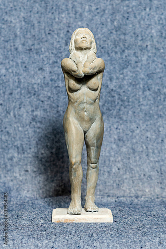 Gypsum sculpture of an unknown naked girl.