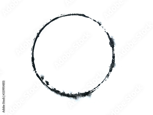watercolor circle zen symbol isolated on white background.hand drawn.	 photo