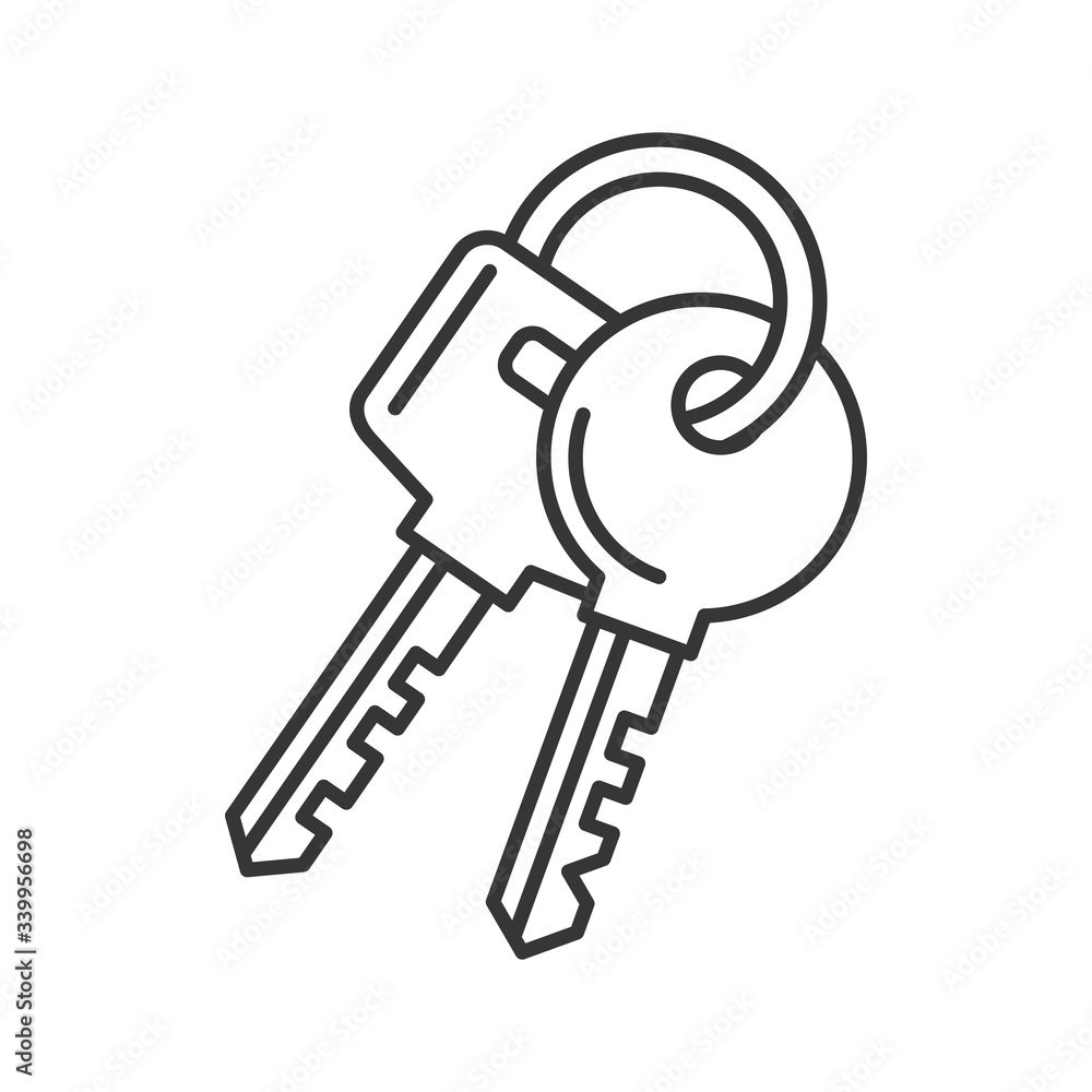 Keys Icon on White Background. Line Style Vector Keys Icon on White Background. Line Style Vector
