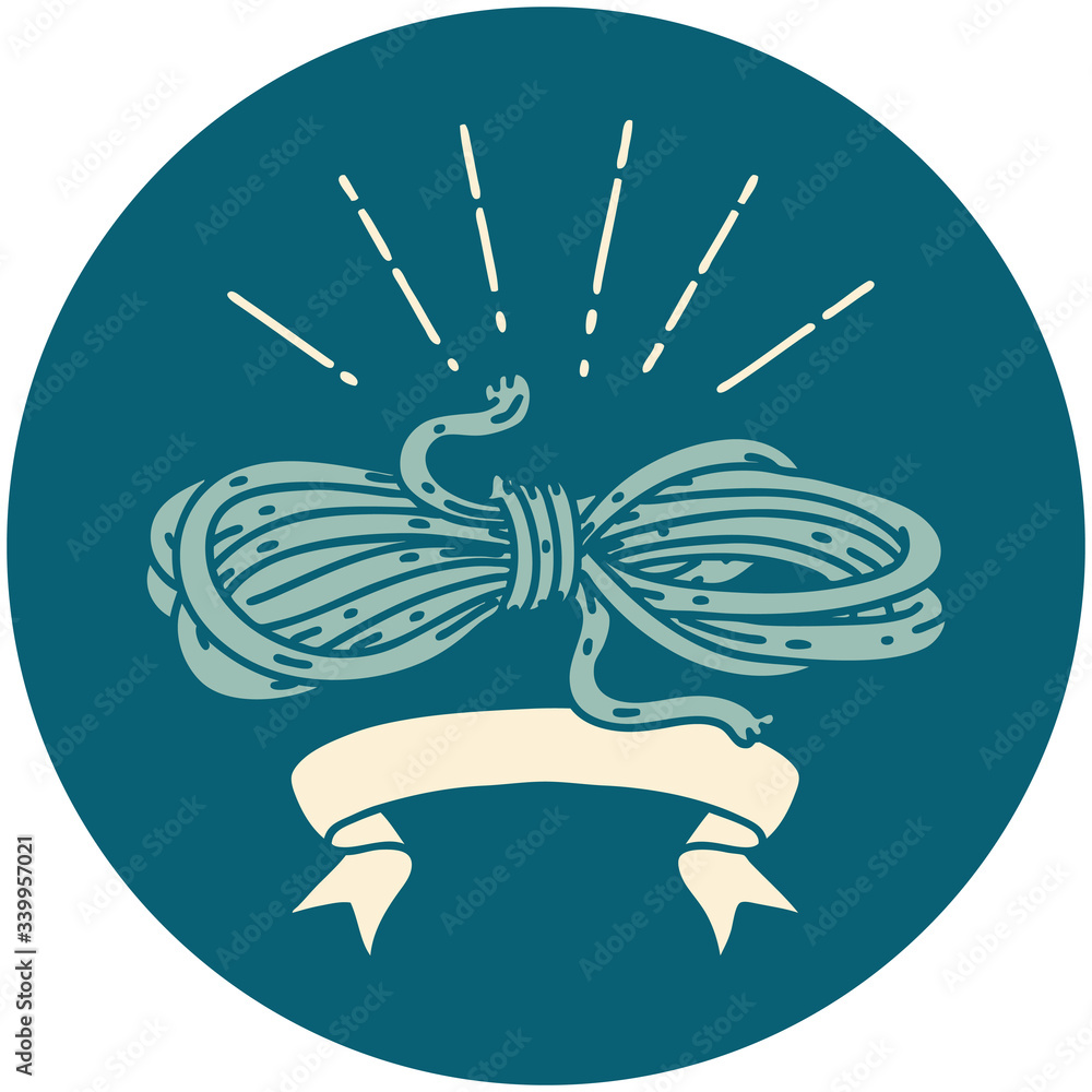 Fototapeta premium icon of tattoo style wound rope