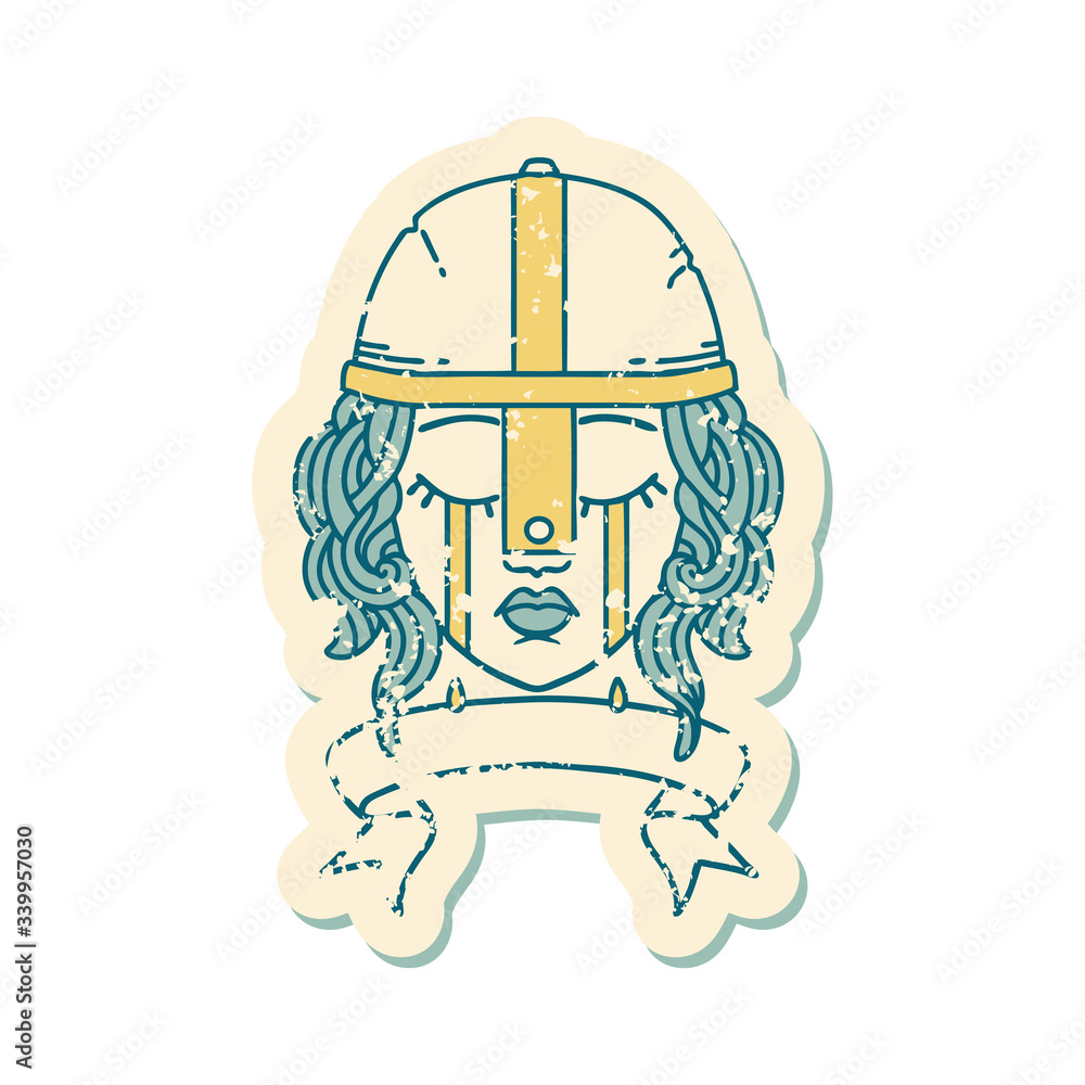 crying human fighter character with banner illustration crying human fighter character with banner illustration