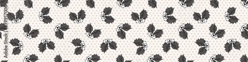 Hand drawn cute papillon puppy face breed seamless border pattern. Purebred pedigree domestic dog background. Dog lover fluffy pet washi ribbon. Kennel pooch EPS 10. 