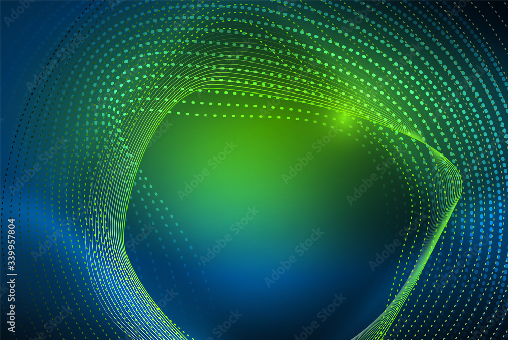 Obraz premium Abstract particles, wave background, neon motion techno design