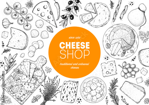Fotografie, Obraz Cheese design template