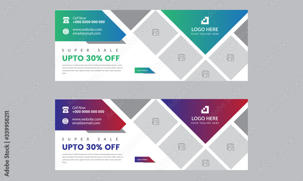 Colorful business facebook cover design  - obrazy, fototapety, plakaty 