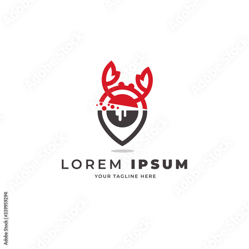 point crab logo design vector. seafood design template