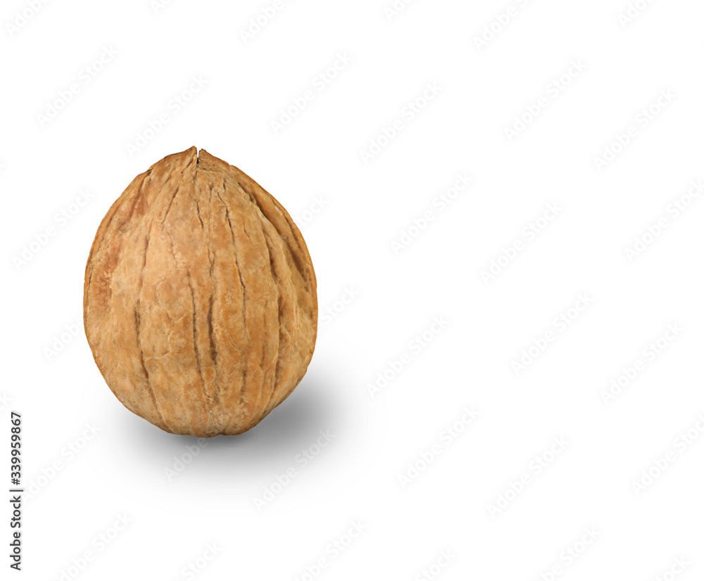 Natural organic walnut with shadow isolated on white Natural organic walnut with shadow isolated on white