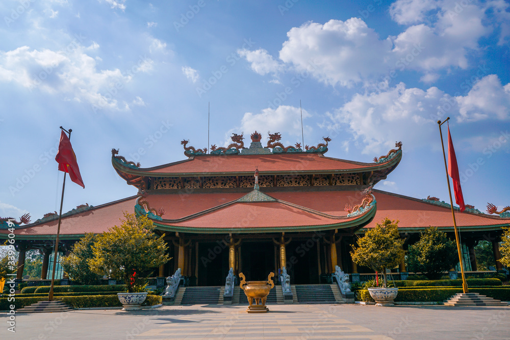 Fototapeta premium Ben Duoc Temple (Den Ben Duoc), Cu Chi Tunnel, Ho Chi Minh, The historic district revolutionary beside Cu Chi tunnel, a famous base of revolutionary Vietnam before 1975