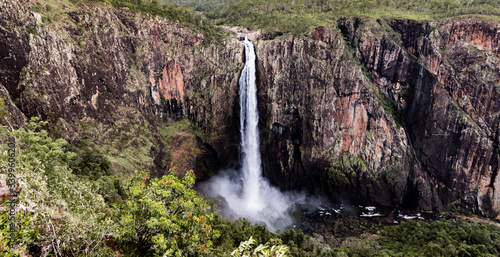 Wallaman Falls landscape. Tallest single-drop waterfall in Australia. Amazing mountain waterfall situated in Wet Tropics of Queensland. 