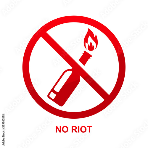 No riot sign isolated on white background vector illustration.