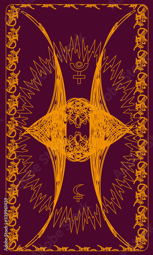 Tarot cards - back design. Pluto, Lilith