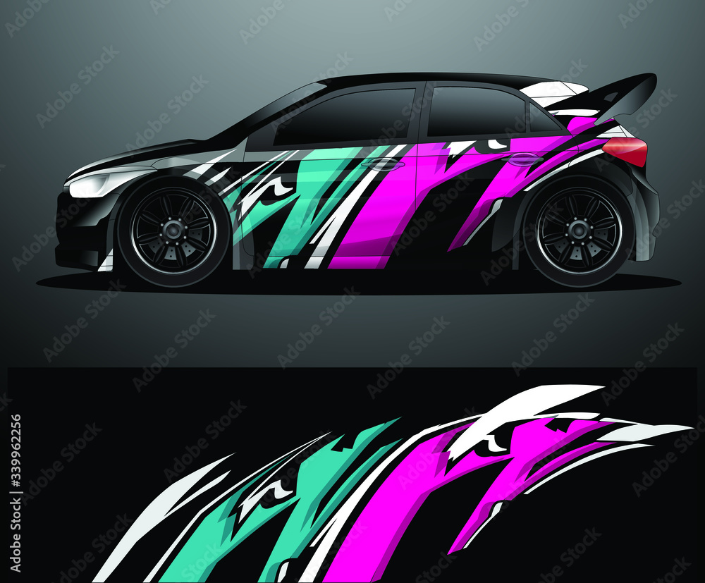 Rally car decal graphic wrap vector, abstract background Rally car decal graphic wrap vector, abstract background