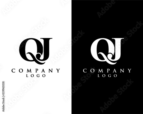 initial QJ, JQ modern logo design with Black and white background. vector logo for business and company identity