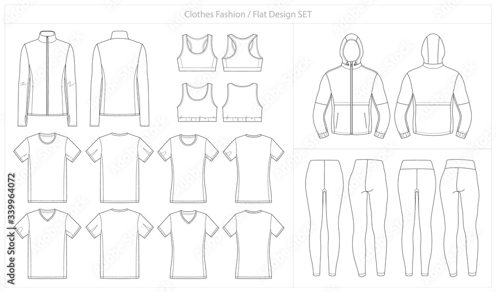 Sketch. Men's and Women's vector templates of clothing set Sketch. Men's and Women's vector templates of clothing set