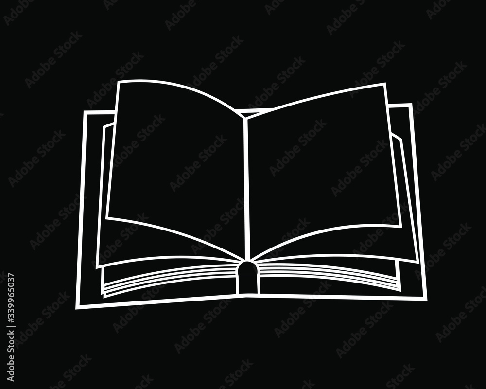 Blank black book on black background Blank black book on black background