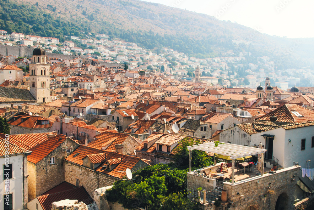 Croatian City Dubrovnik in Summer Red Rooftops 3