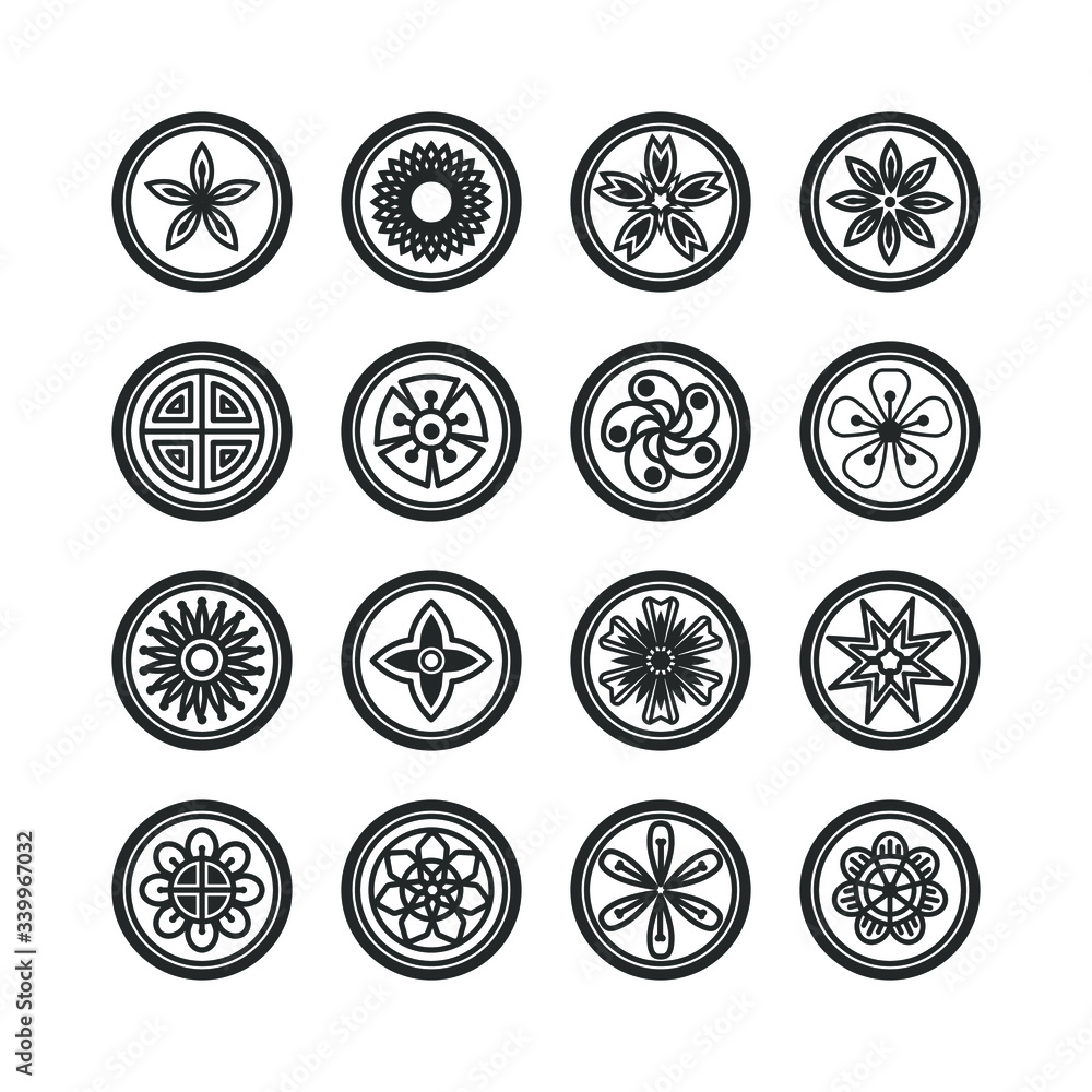 Korea traditional pattern outline icon collection. Flower perfect thin line icon. 640x640 pixels vector illustrator Korea traditional pattern outline icon collection. Flower perfect thin line icon. 640x640 pixels vector illustrator