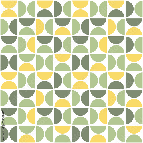 Seamless pattern with semicircles. Mid century modern style. Abstract geometric backdrop.