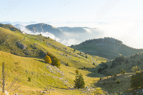 Mountain landscape. Mount Grappa panorama, Italian alps © elleonzebon