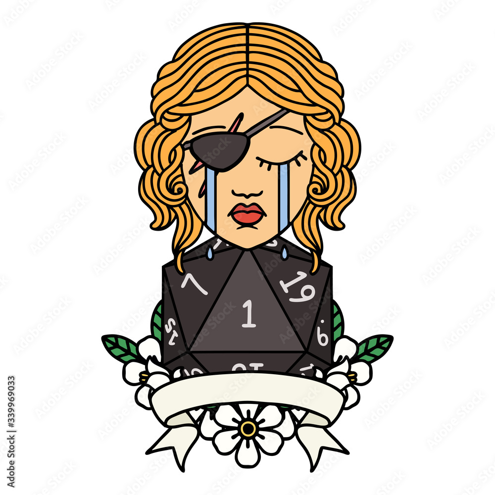 crying human rogue with natural one roll illustration crying human rogue with natural one roll illustration