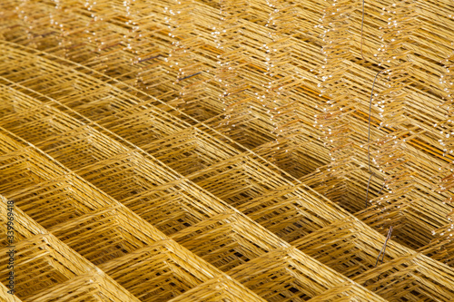 Obraz na płótnie Composite Rebars. Reinforcing cage. Fiberglass reinforcement. w salonie
