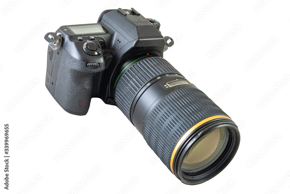 Camera body with zoom lens isolated Camera body with zoom lens isolated