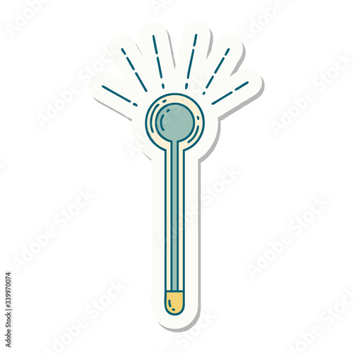 sticker of tattoo style glass thermometer