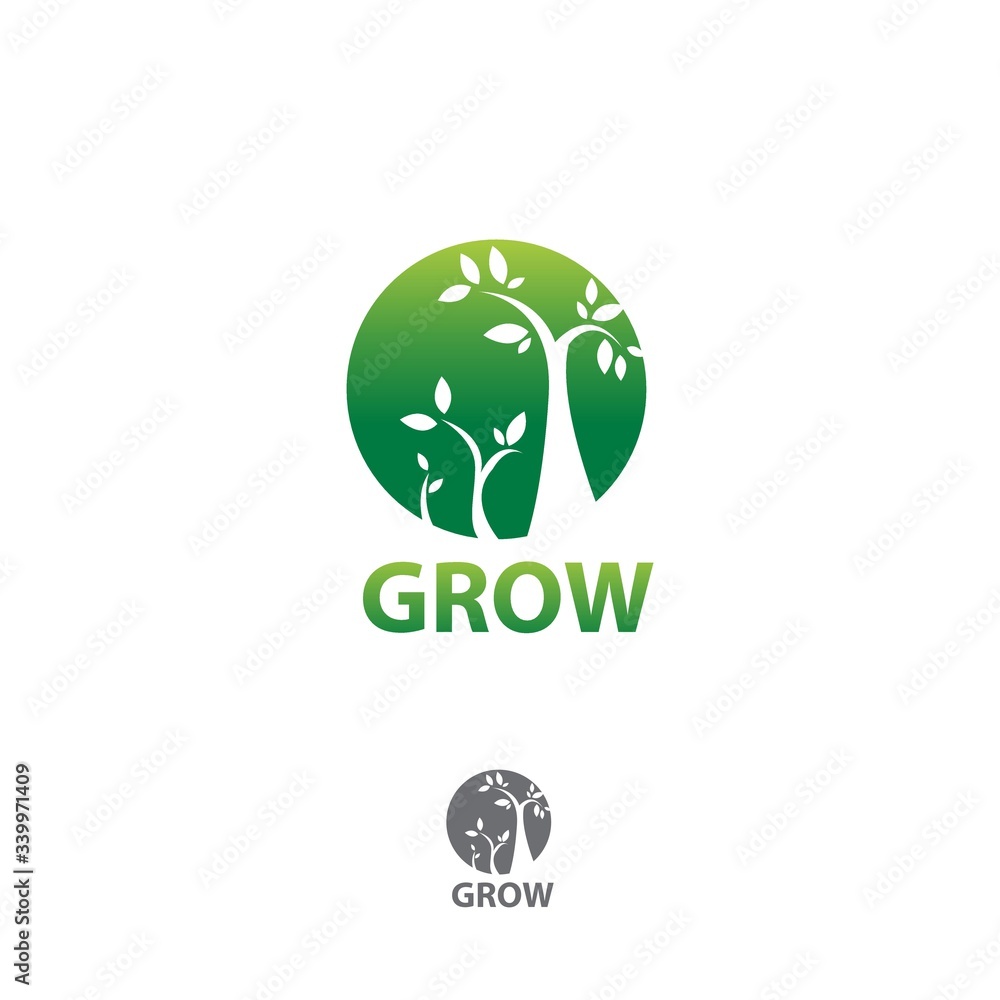 ecology logo - green design - growth vector illustration ecology logo - green design - growth vector illustration