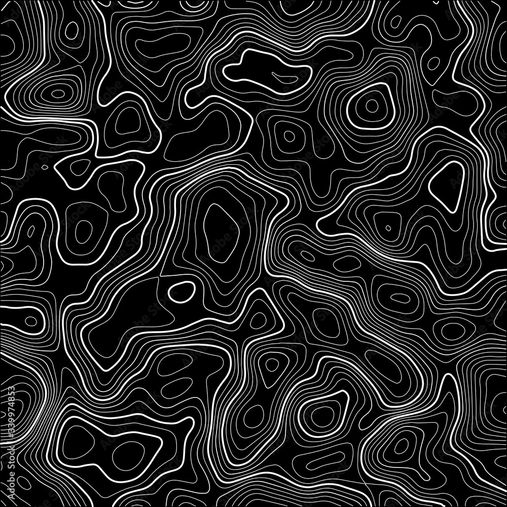 Light topographic contour map. Vector cartography illustration.