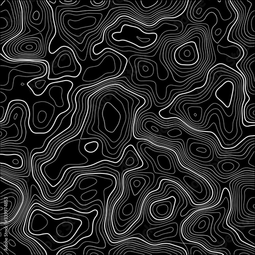 Light topographic contour map. Vector cartography illustration.