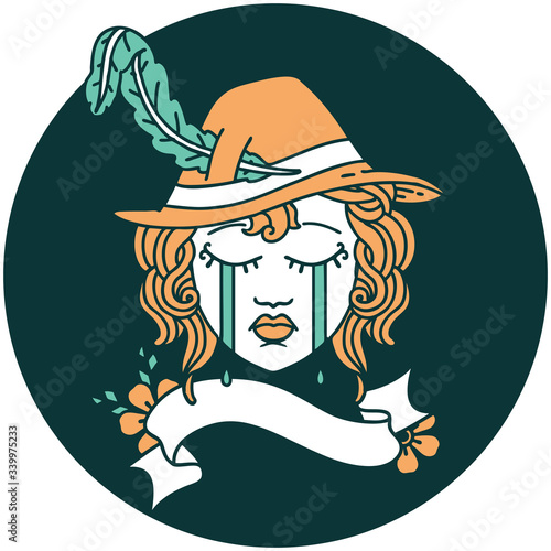 human bard character face icon