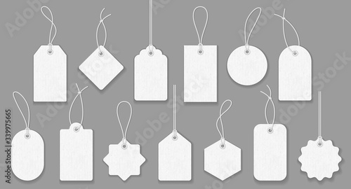 Price tag collection. Paper labels set. Vector photo