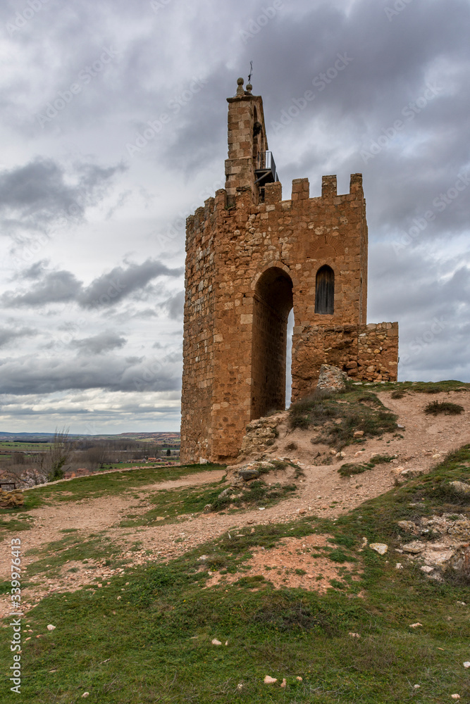 Martina Tower in Ayllón rest of old castle (province of Segovia, Spain)