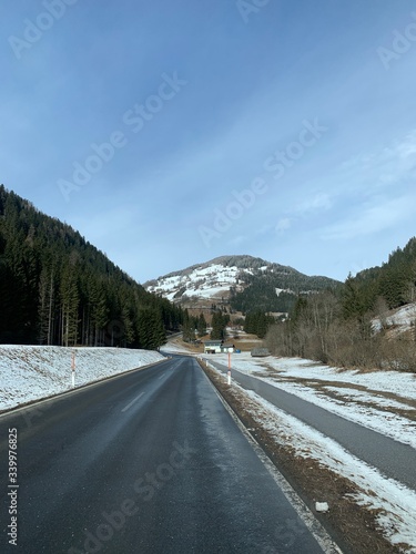 Empty asphalt road in the mountains