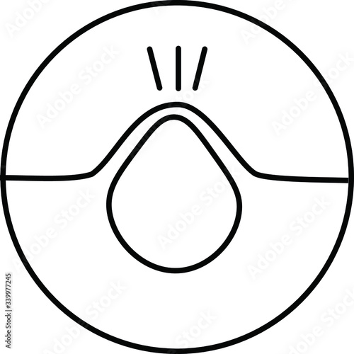 ripening pimple in a circle, acne. black vector graphics
