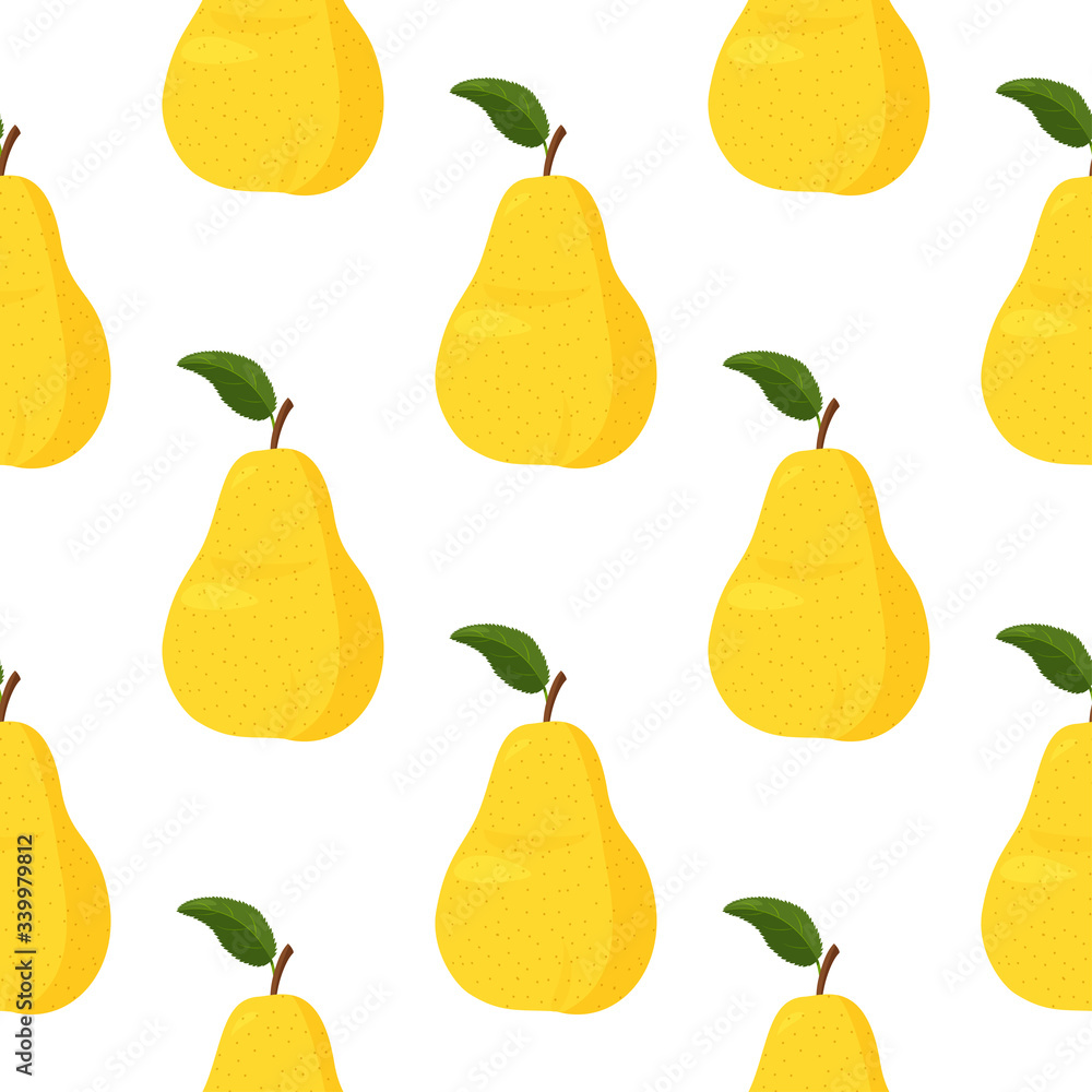 Fresh yellow pear seamless pattern. Bright summer background. Fresh yellow pear seamless pattern. Bright summer background.