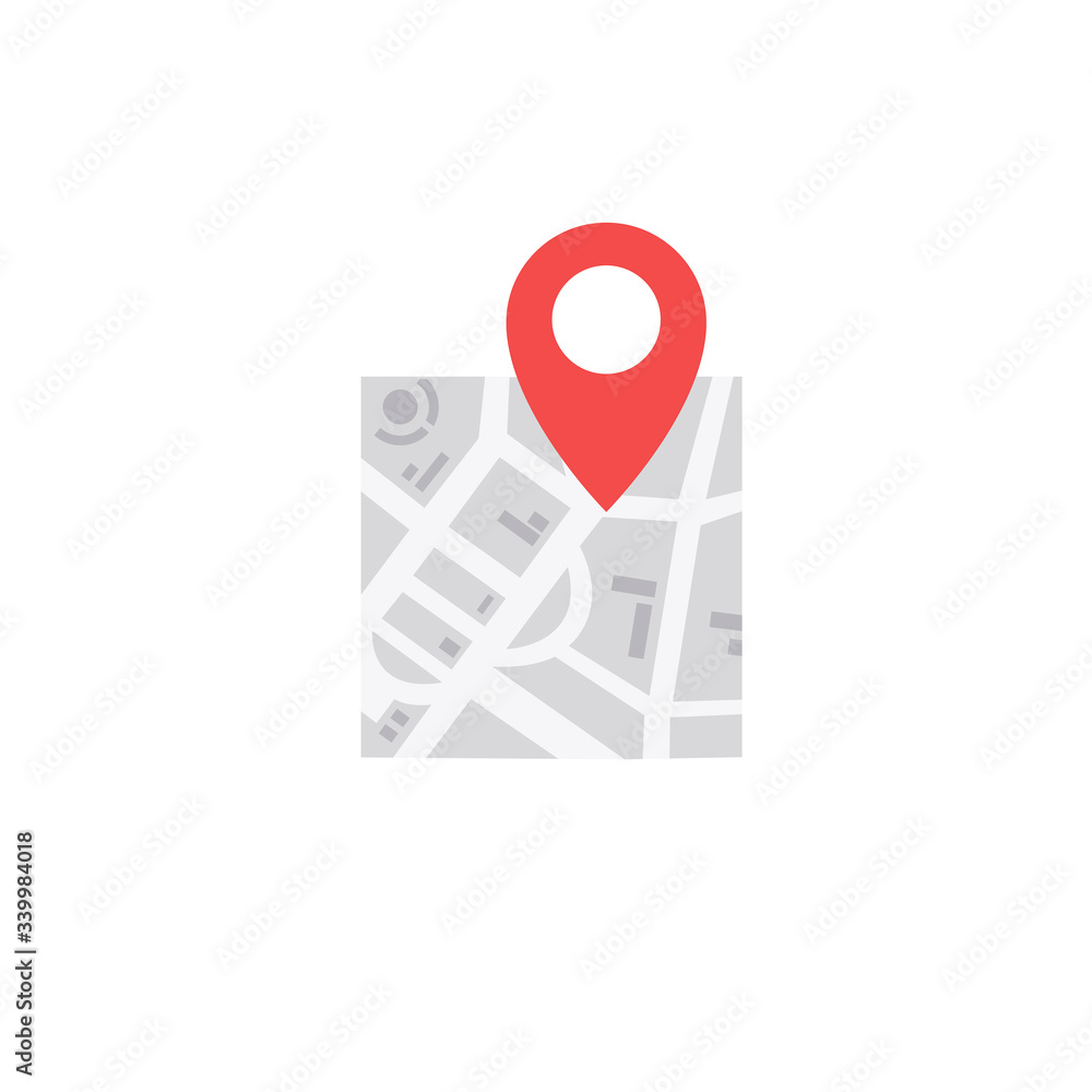 GPS icon, mini city map, location symbol. Vector illustration GPS icon, mini city map, location symbol. Vector illustration