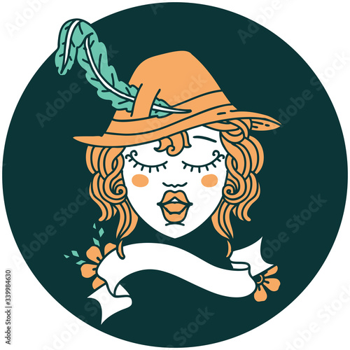 human bard character face icon