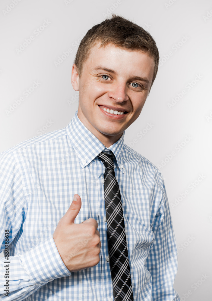 Man holding thumbs up