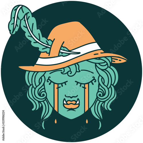 crying orc bard character  icon